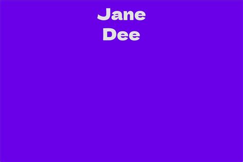 Discover the Dimensions of Jane Dee