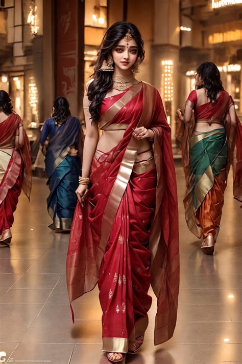 Discover the Enchanting Allure of a Radiant Scarlet Sari