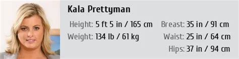 Discovering Kala Prettyman's Body Measurements