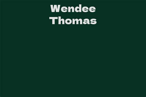 Early Life of Wendee Thomas