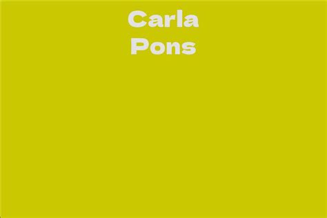 Early Years of Carla Pons