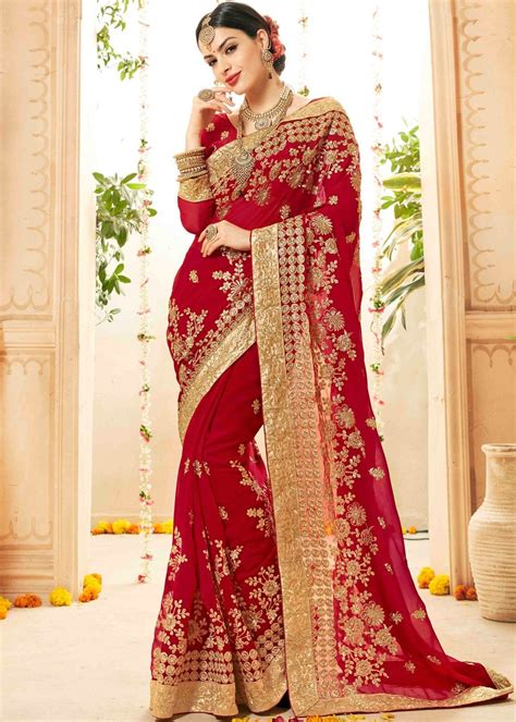 Embrace the Enchanting World of Red Sari Fashion