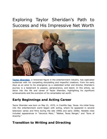 Exploring Taylor Reed's Path to Success