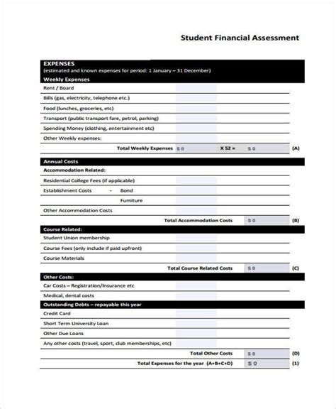 Financial Assessment of Tiffany Marie