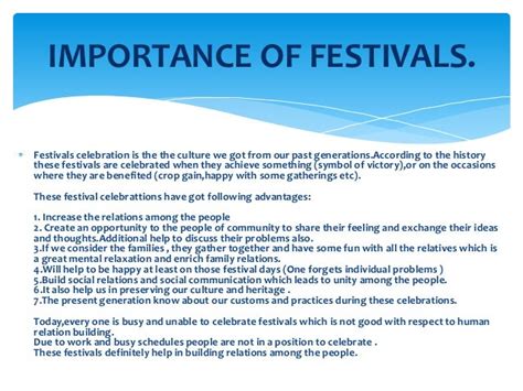 From Celebration to Transformation: Examining the Profound Importance of Festivals and Large-scale Events