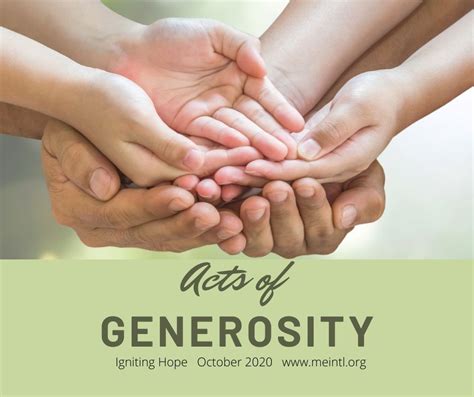 Generosity and Benevolent Actions