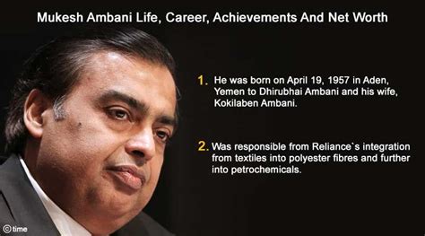 Mukesh Ambani's Career Highlights and Achievements