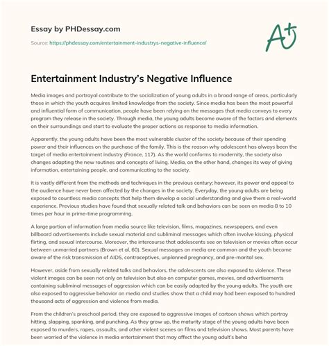 Noteworthy Influence in the Entertainment Industry