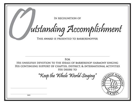 Outstanding Accomplishments