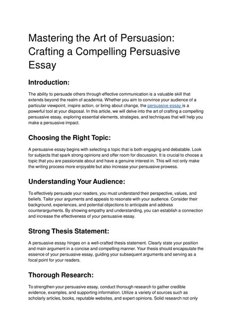 Persuasive Techniques: Mastering the Art of Compelling and Influential Speech