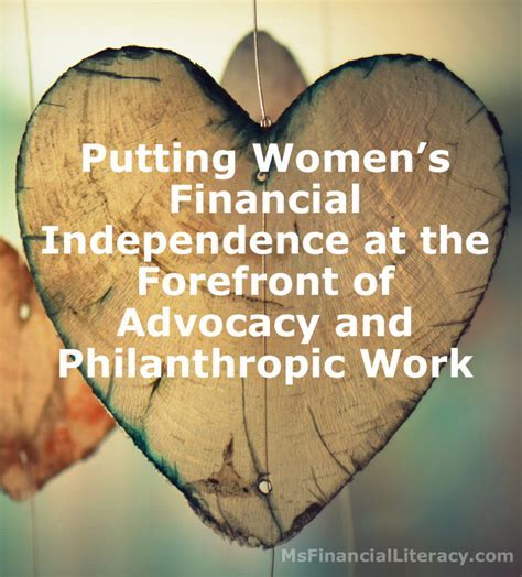 Philanthropic Work and Advocacy Efforts