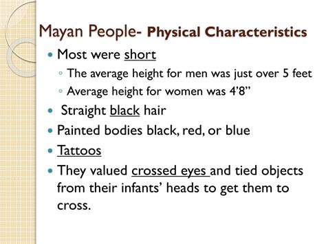 Physical Characteristics of Maya Michelle