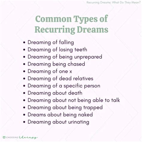 Recognizing Typical Dream Patterns and recurring Themes