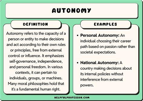 Recognizing the Importance of Autonomy and Self-Sufficiency