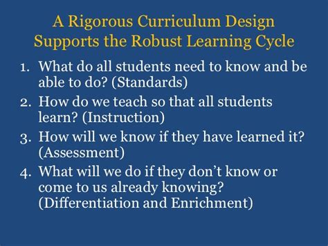 Rigorous and Robust Curriculum