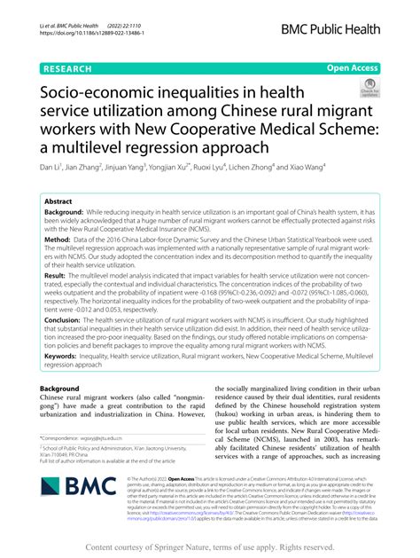 Socioeconomic Inequalities in Rural China