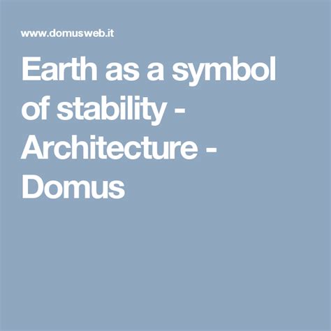 The Earth as a Symbol of Stability and Foundation