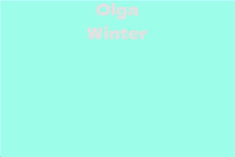 The Professional Achievements of Olga Winter