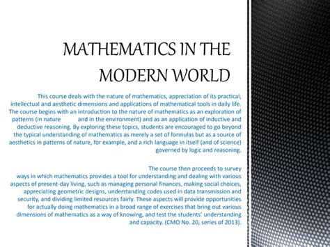 The Significance of Mathematics in the Modern World