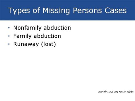 Types of Missing Persons: Exploring Runaways and Abductions